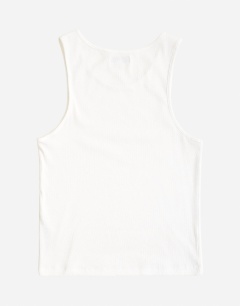 Model wearing Rib vest in white
