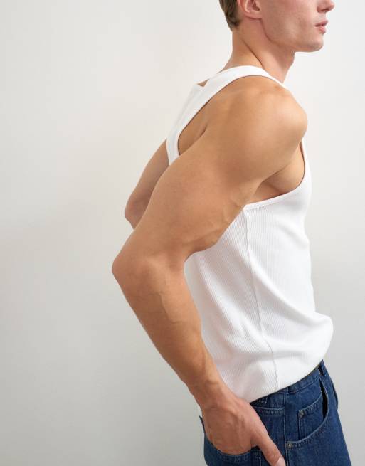 Topman - Ribstrikket top i hvid, 2 af 5