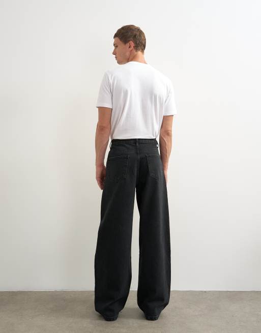 Topman rigid baggy fit jean in black, 5 of 7