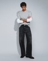 Topman rigid baggy fit jean in washed black