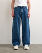 Topman rigid baggy jean in mid wash