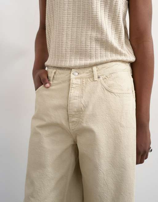 Topman rigid baggy jean in oat, 2 of 5