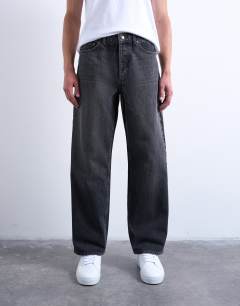 Rigid baggy jean in washed black