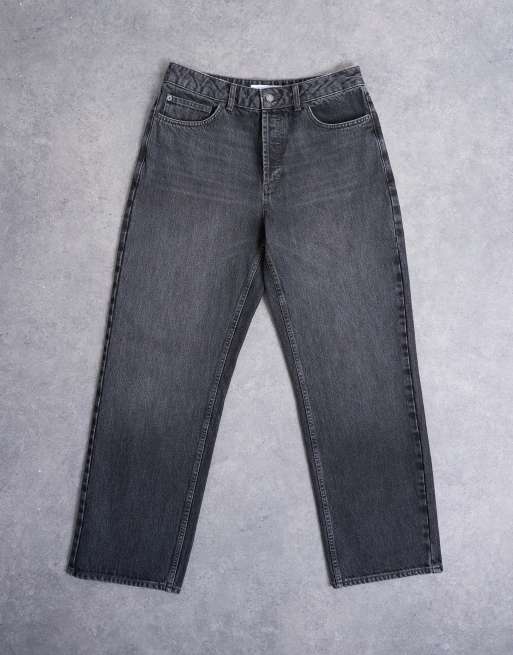 Topman rigid baggy jean in washed black, 6 of 7