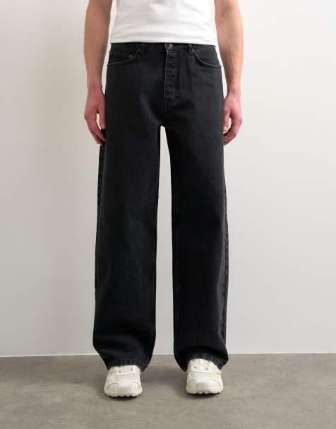 Topman rigid baggy jean in washed black - view 1