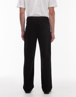 Topman Rigid Baggy Jeans In Black