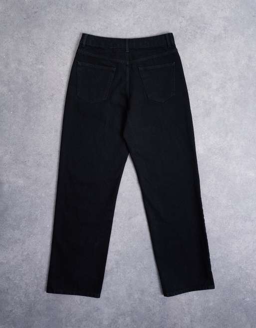 Topman rigid baggy jeans in black