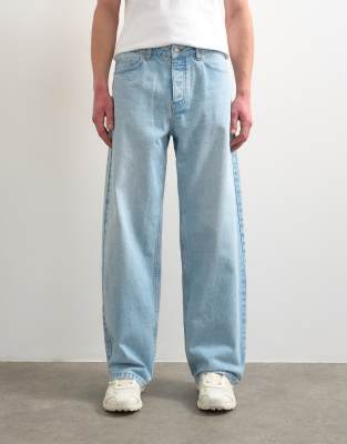Topman Rigid Baggy Jeans In Blue