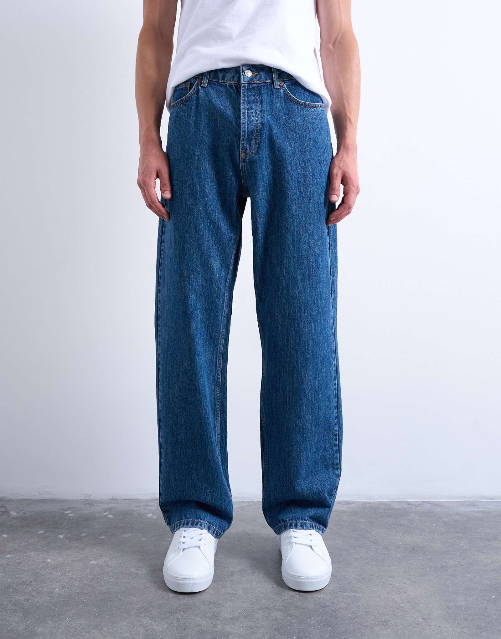 Жесткие мешковатые джинсы Topman после средней стирки