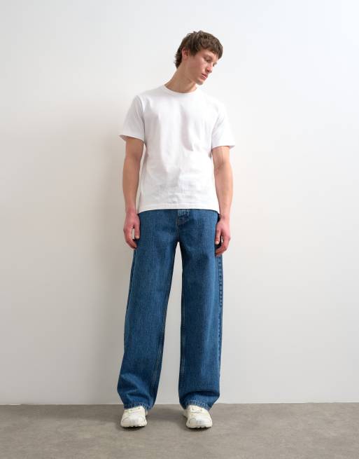 Topman rigid baggy jeans in mid wash, 2 of 7