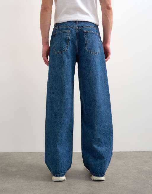 Topman rigid baggy jeans in mid wash, 4 of 7