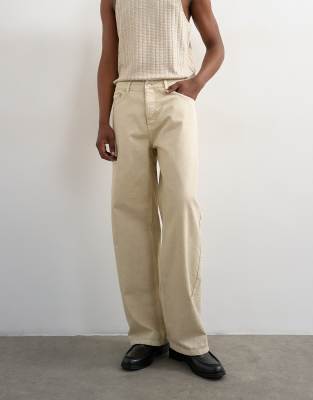 Topman Rigid Baggy Jeans In Neutral