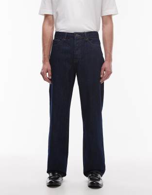 Topman Rigid Baggy Jeans In Blue