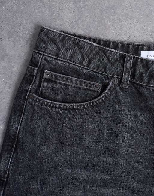 Topman rigid baggy jeans in washed black, 5 of 7