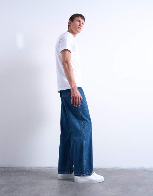 Topman – Rigid – Baggy jeans med mellanljus tvätt, 3 av 7