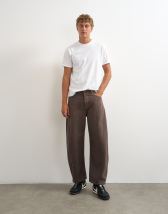 Topman rigid barrel fit jean in clean brown
