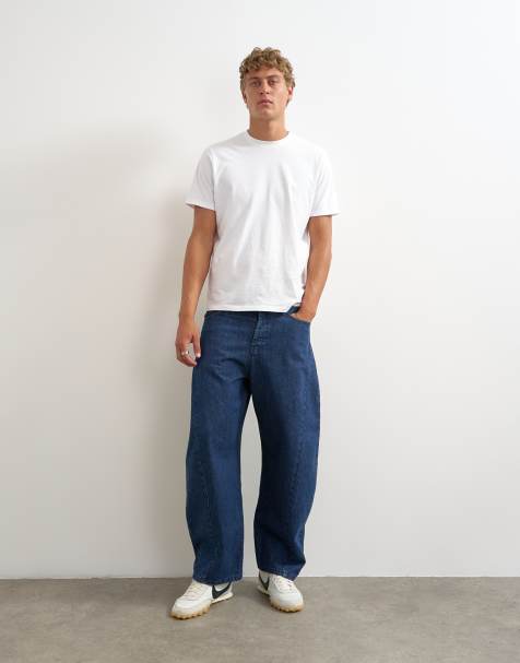 Topman rigid barrel fit jean in dark wash - view 1