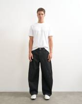 Topman rigid barrel fit jean in raw black