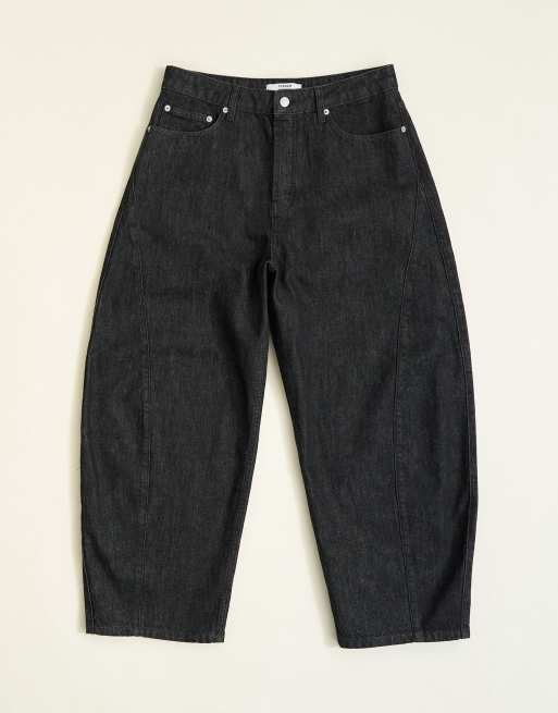 Topman rigid barrel fit jean in raw black, 6 of 7