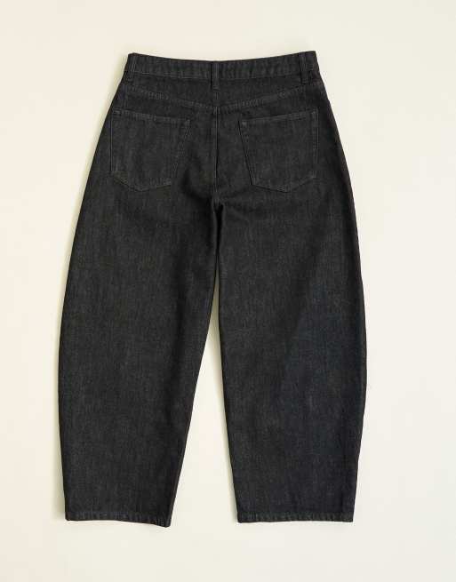 Topman rigid barrel fit jean in raw black, 7 of 7