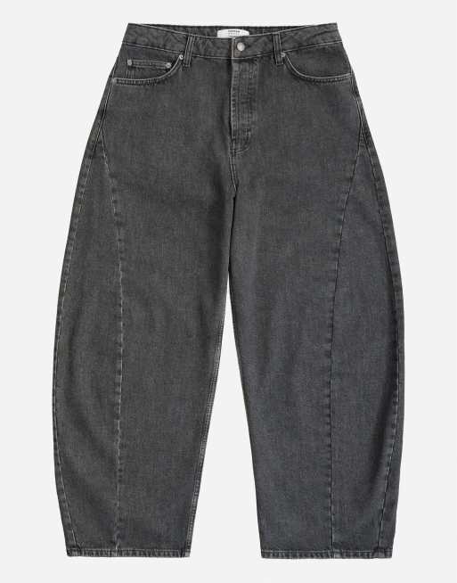 Topman rigid barrel fit jean in washed black, 6 of 7