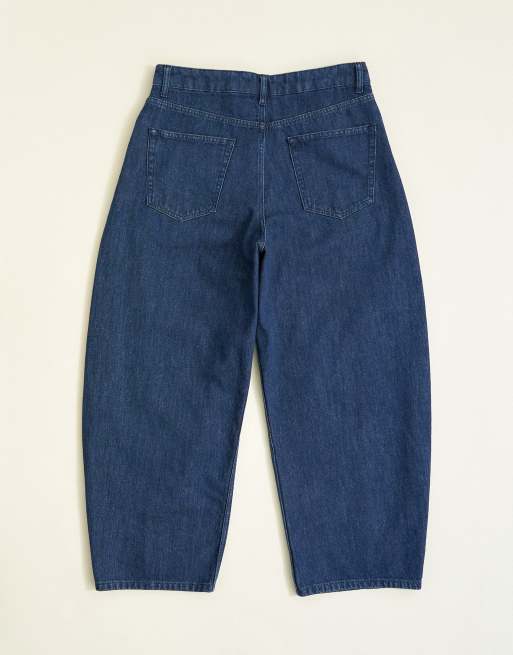 Topman rigid barrel fit jeans i mörk tvätt, 7 av 7