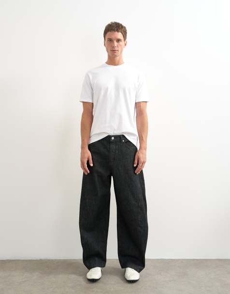 Topman rigid barrel fit jeans i råsvart - view 1