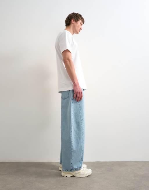 Topman rigid barrel jean in light wash, 3 of 7