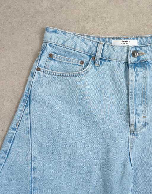 Topman rigid barrel jean in light wash, 5 of 7
