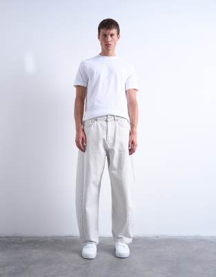 Topman Rigid Barrel Jeans In White
