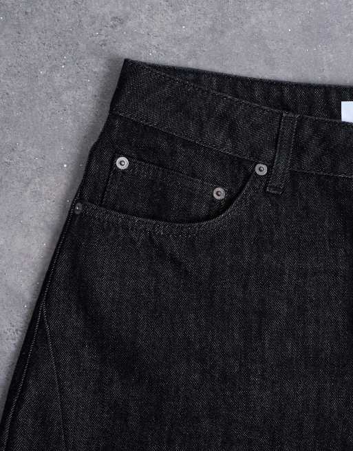 Topman rigid barrel jeans in raw black, 5 of 7