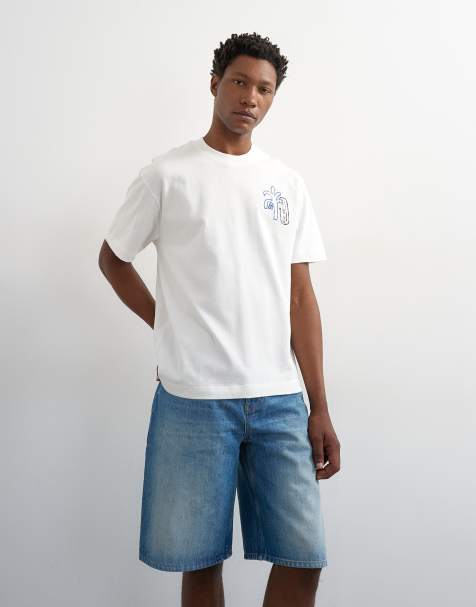 Topman rigid denim short in washed black - view 1