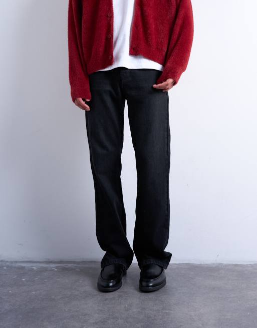 Topman rigid flare jeans in washed black, 2 of 5