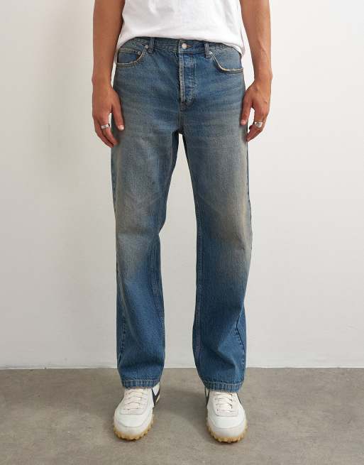 Topman rigid straight fit jean with tint in mid wash, 2 of 7
