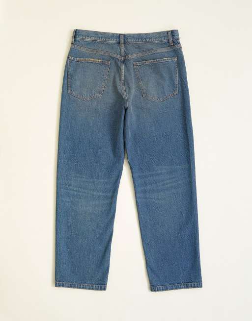 Topman rigid straight fit jean with tint in mid wash, 7 of 7