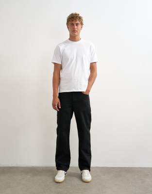 Topman Rigid Straight Fit Jeans In Black