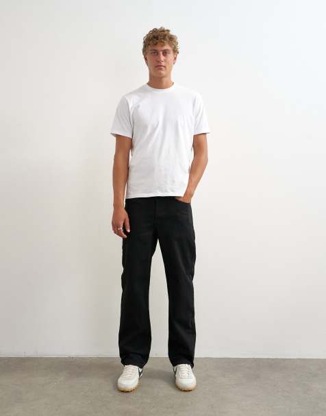 Topman rigid straight fit jeans in black - view 1
