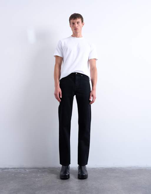 Topman rigid straight jean in black, 2 of 7