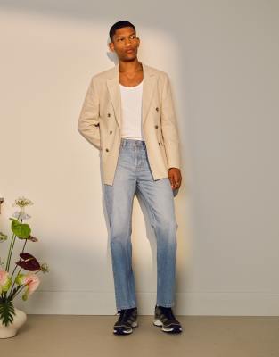 Topman rigid straight jean in light wash blue - view 1