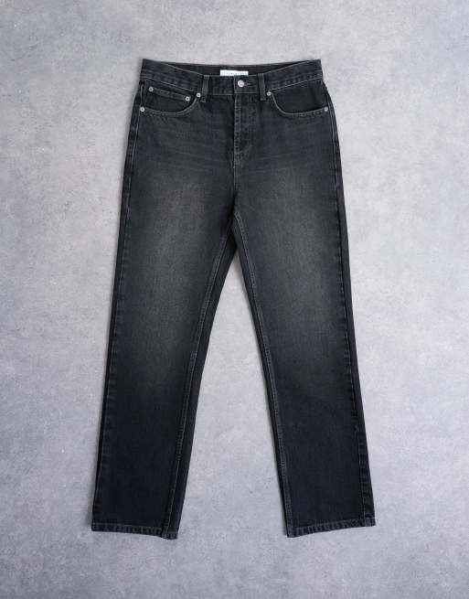 Topman rigid straight jean in washed black, 6 of 7