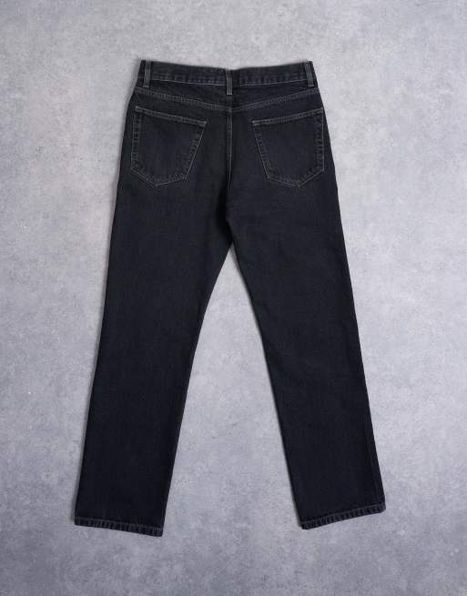 Topman rigid straight jean in washed black, 7 of 7