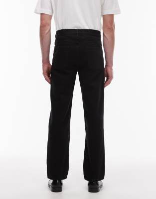Topman Rigid Straight Leg Jeans In Black