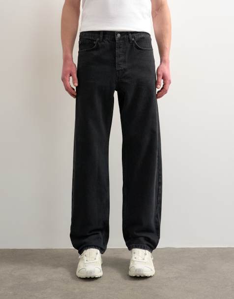 Topman rigid straight leg jeans in washed black - view 1