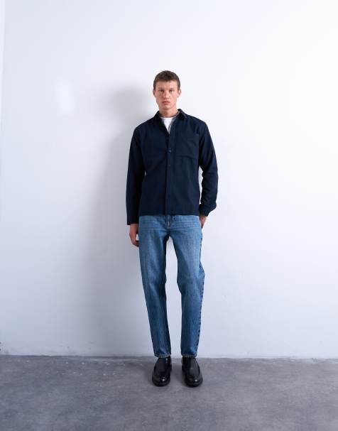 Topman rigid taper jean in mid wash - view 1