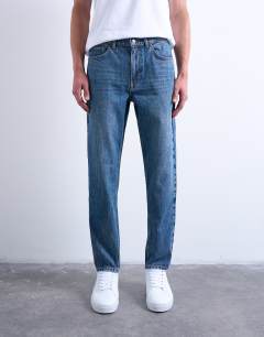Rigid taper jean in mid wash