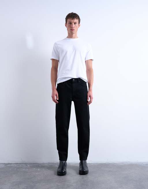 Topman rigid taper jeans in black, 2 of 7