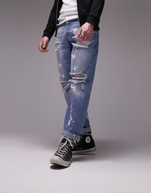 Mens jeans hot sale with rips