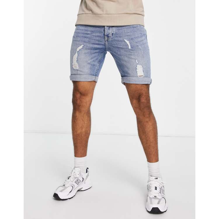 Mens skinny shorts on sale denim