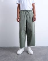 Topman ripstop barrel trousers in khaki