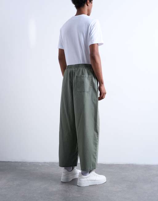 Topman ripstop barrel trousers in khaki, 5 of 5